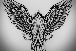 angel wings symmetrical tattoo idea