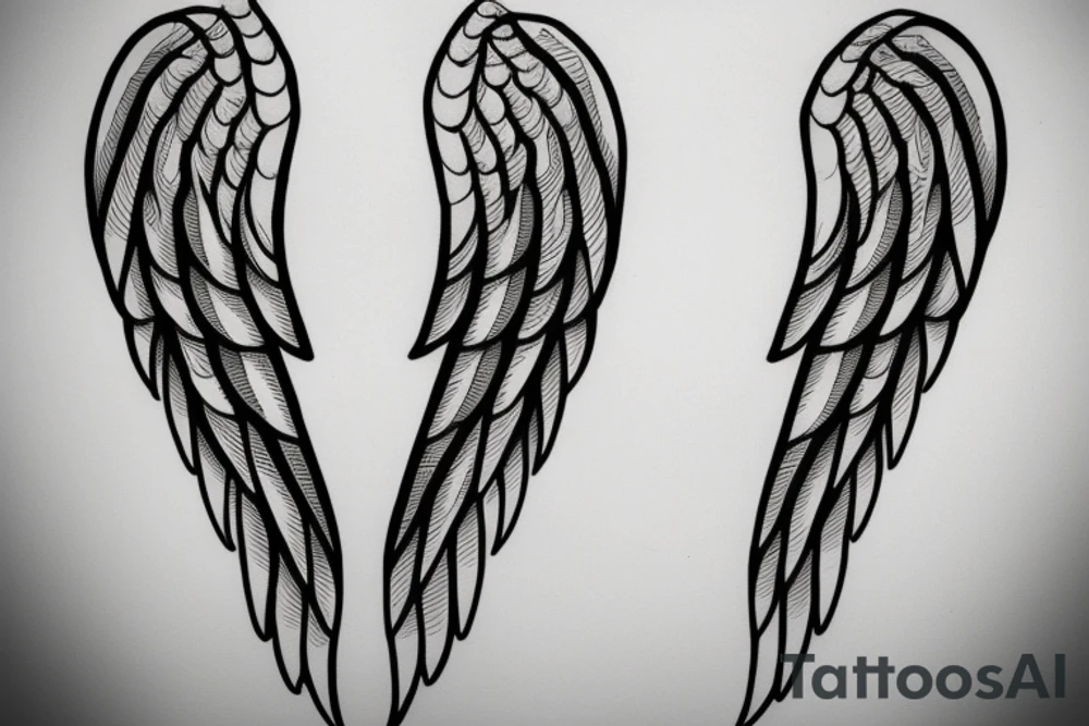 angel wings symmetrical tattoo idea