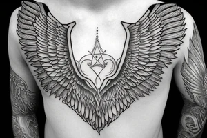angel wings symmetrical tattoo idea