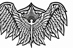 angel wings symmetrical tattoo idea
