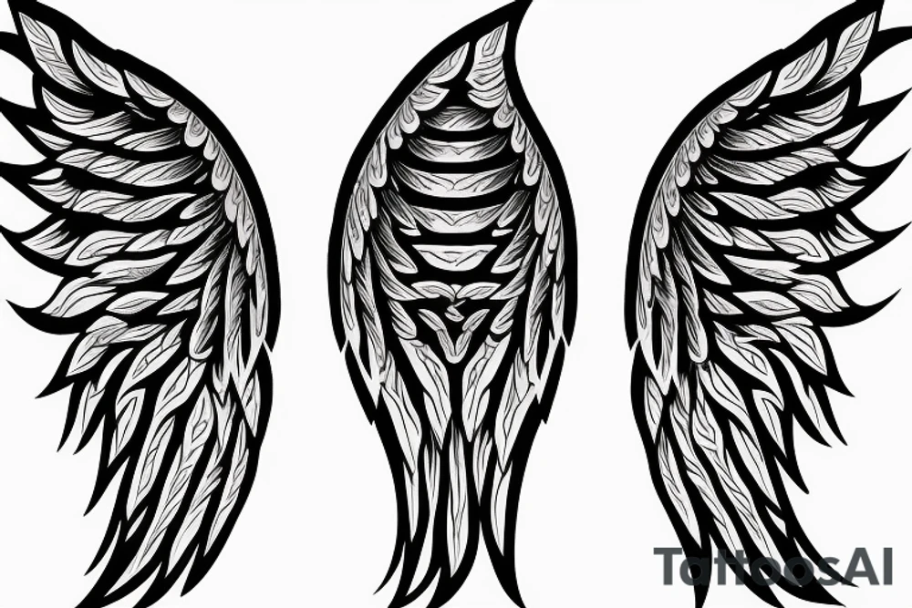 angel wings symmetrical tattoo idea