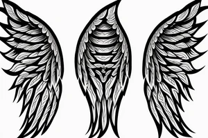 angel wings symmetrical tattoo idea