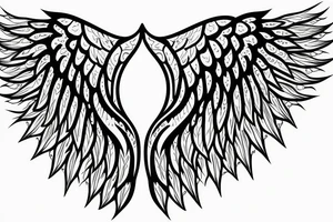 angel wings symmetrical tattoo idea