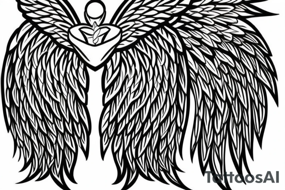 angel wings symmetrical tattoo idea
