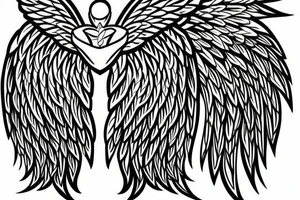 angel wings symmetrical tattoo idea