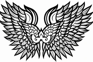 angel wings symmetrical tattoo idea