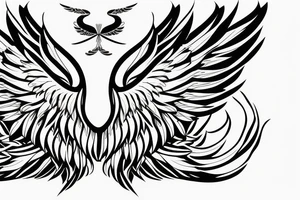 angel wings symmetrical with room on sheet tattoo idea