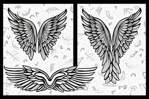 angel wings symmetrical with room on sheet tattoo idea
