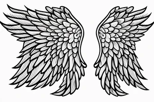 angel wings symmetrical with room on sheet tattoo idea