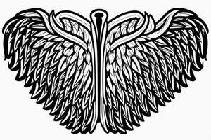 angel wings symmetrical with room on sheet tattoo idea