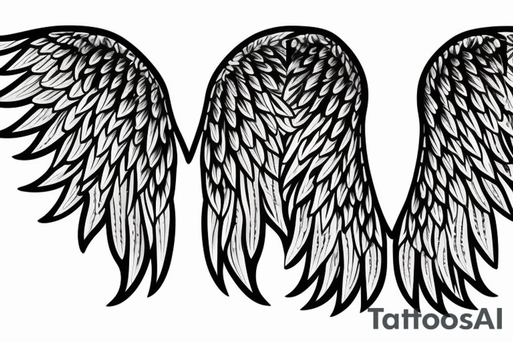 angel wings symmetrical with room on sheet tattoo idea