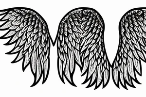 angel wings symmetrical with room on sheet tattoo idea