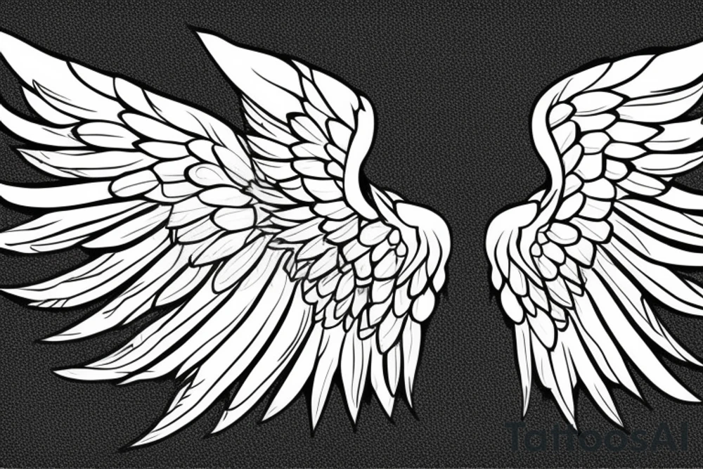 angel wings symmetrical with room on sheet tattoo idea