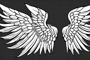 angel wings symmetrical with room on sheet tattoo idea