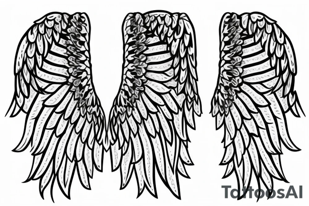 angel wings symmetrical with room on sheet tattoo idea