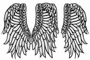 angel wings symmetrical with room on sheet tattoo idea