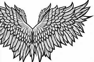 angel wings symmetrical with room on sheet tattoo idea