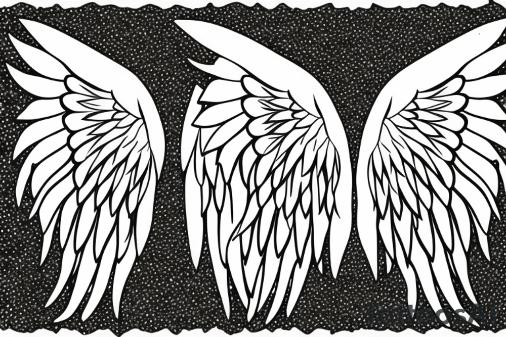 angel wings symmetrical with room on sheet tattoo idea