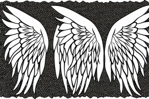 angel wings symmetrical with room on sheet tattoo idea
