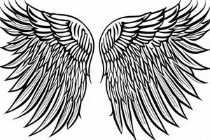 angel wings symmetrical with room on sheet tattoo idea