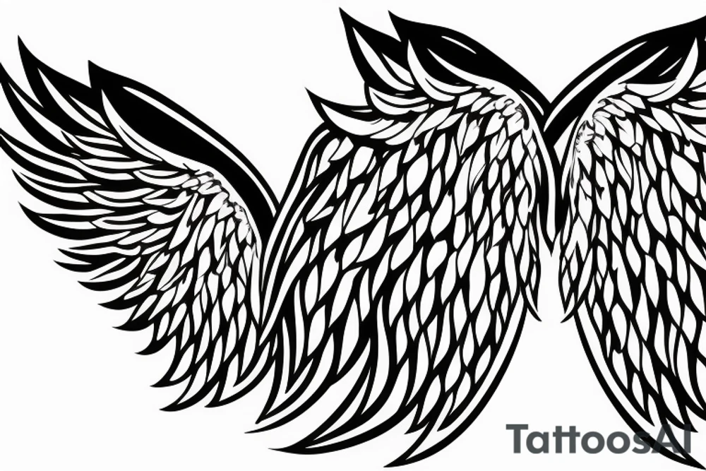 angel wings symmetrical with room on paper tattoo idea