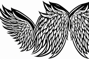 angel wings symmetrical with room on paper tattoo idea