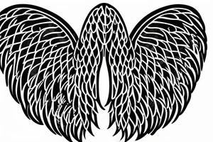 angel wings symmetrical with room on paper tattoo idea