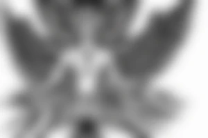 simple alien with angel wings symmetric tattoo idea