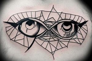 eye with angle wings simple symmetric tattoo idea