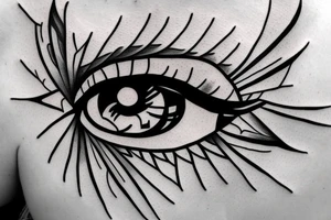 eye with angle wings simple symmetric tattoo idea