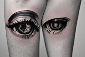 eye with angle wings simple symmetric tattoo idea