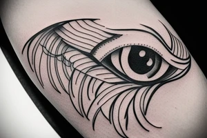 eye with angle wings simple symmetric tattoo idea