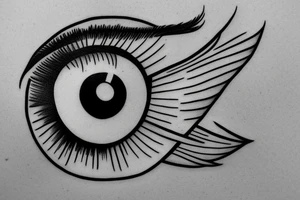 eye with angle wings simple symmetric tattoo idea
