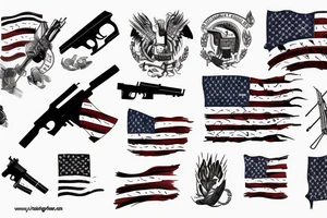 American flag with a gun tattoo idea