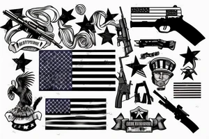 American flag with a gun tattoo idea