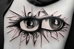 eye with angle wings simple exactly symmetric tattoo idea