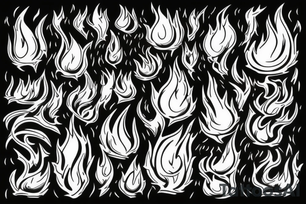 flame surrounding by ice tattoo idea