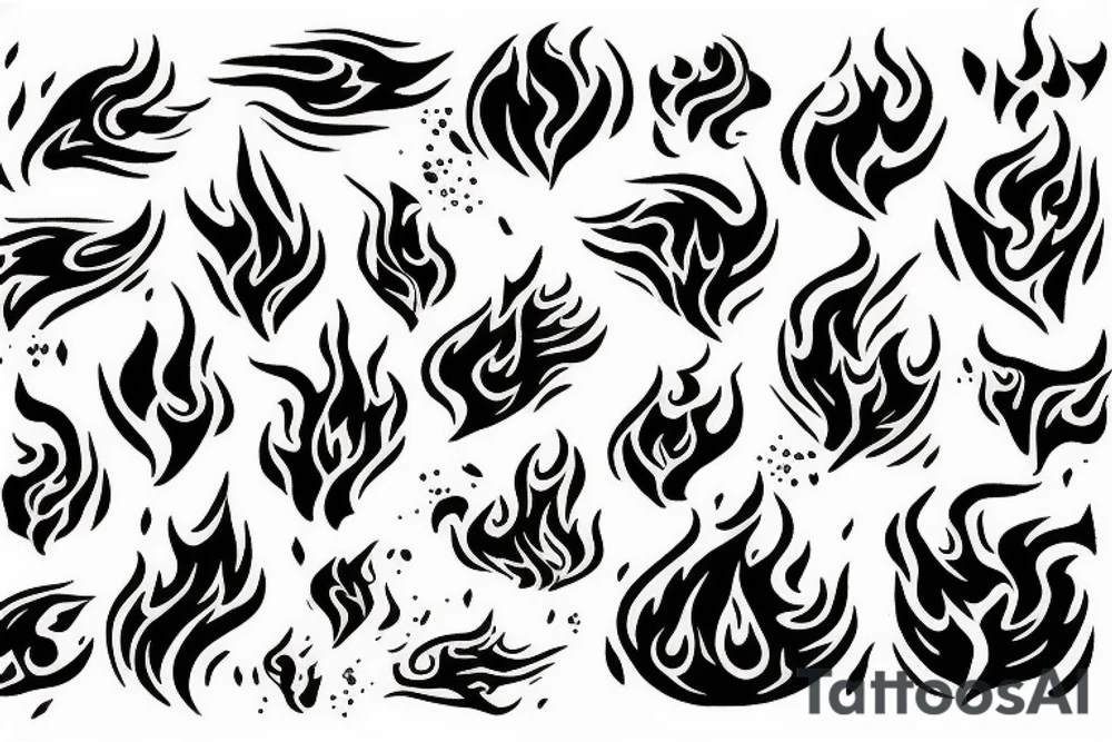 flame surrounding by ice tattoo idea