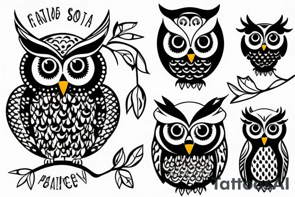 funny owl tattoo idea