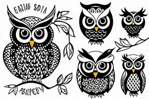 funny owl tattoo idea