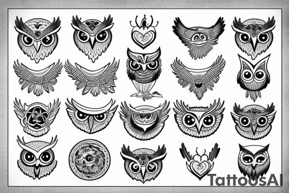 funny owl tattoo idea