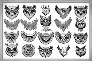 funny owl tattoo idea