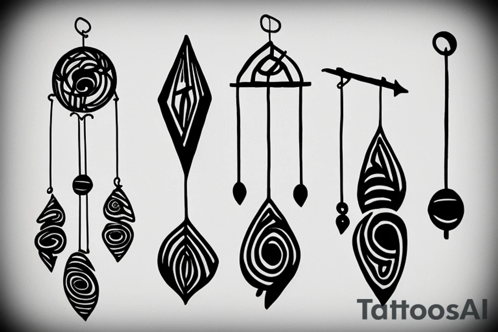 wind chimes tattoo idea
