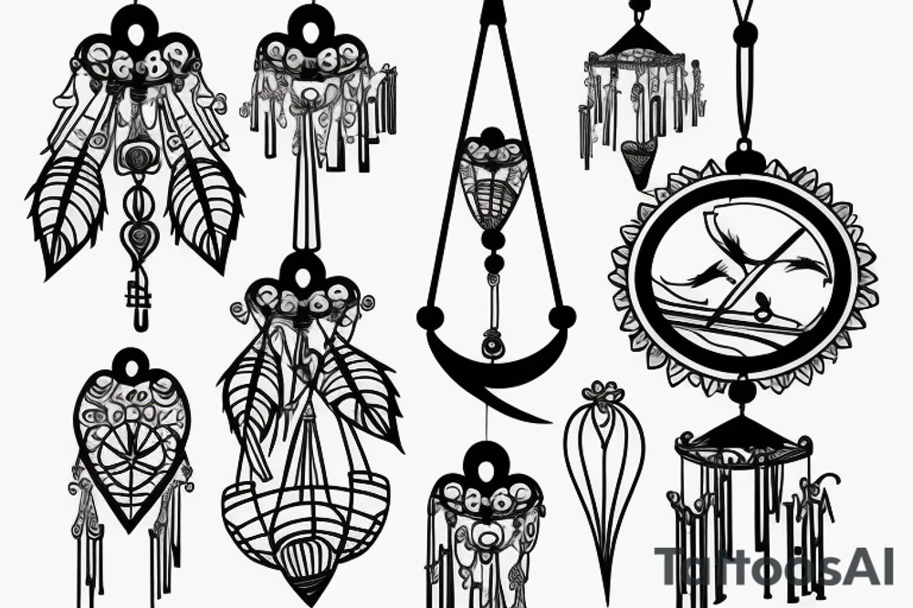 wind chimes tattoo idea