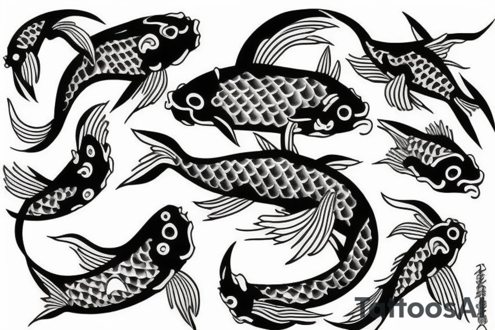 Conceptual art with koi fish tattoo idea