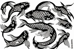 Conceptual art with koi fish tattoo idea