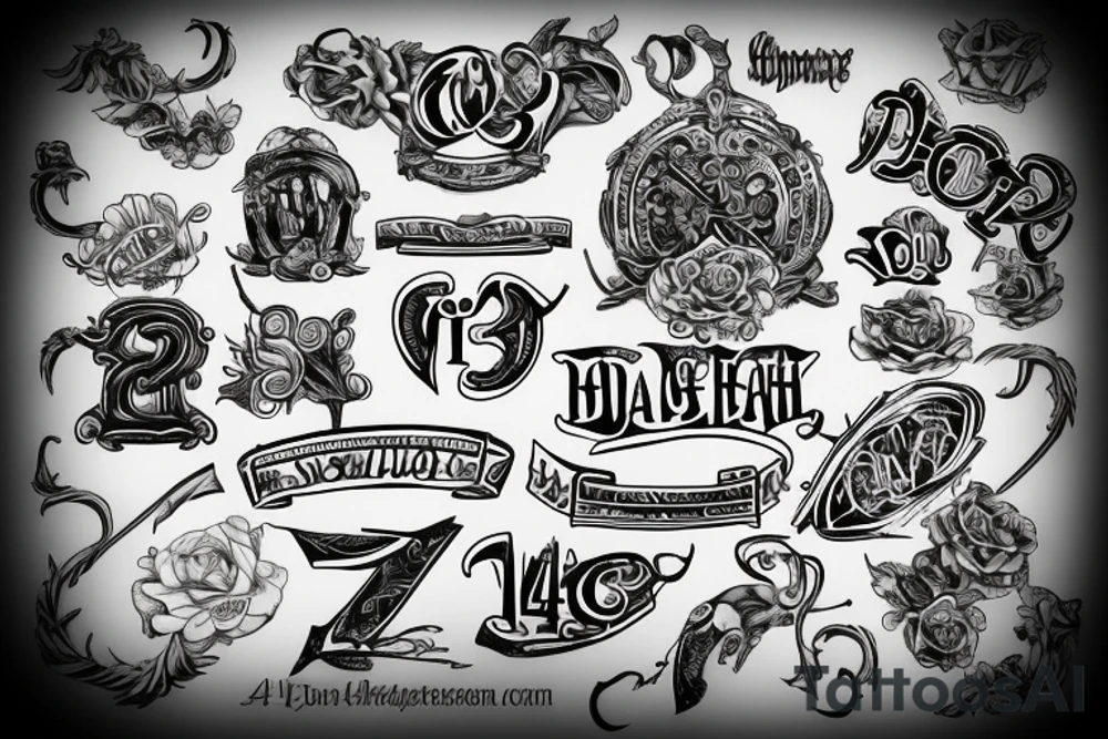 a "4188" tattoo in an old english font tattoo idea