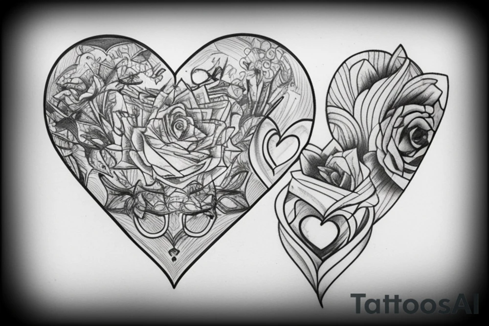 heart broken tattoo idea