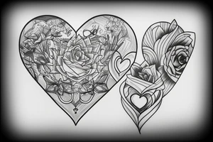 heart broken tattoo idea