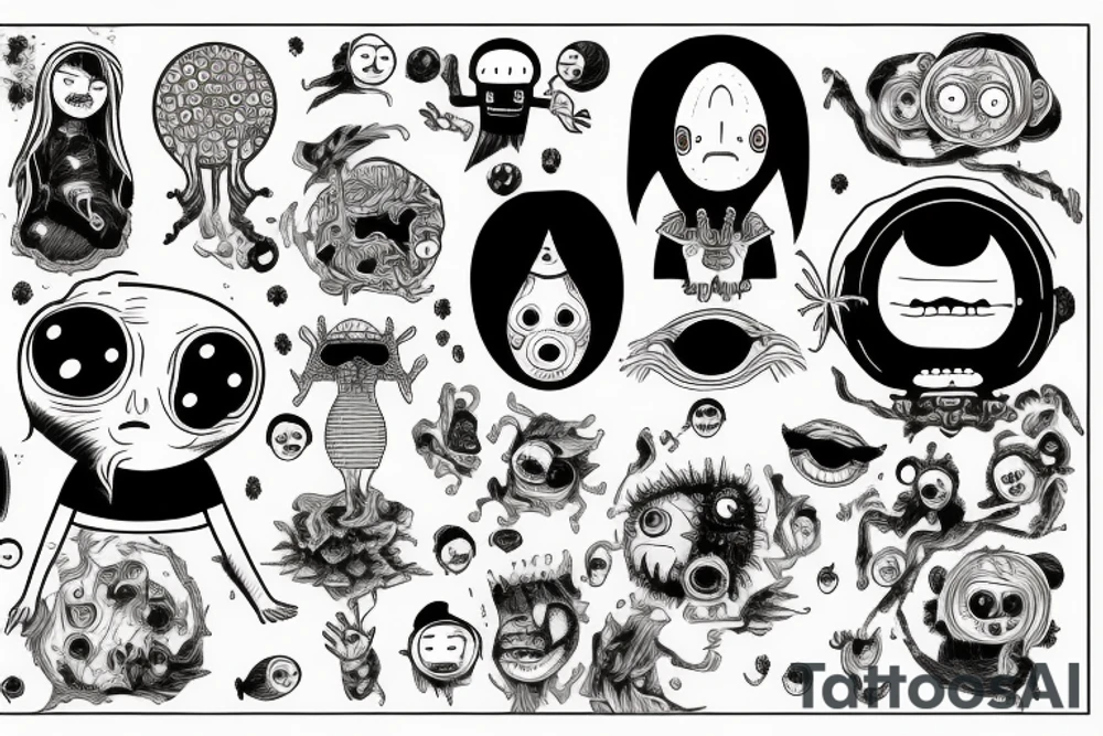 junji ito meets adventure time tattoo idea